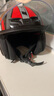 LS2新款摩托车头盔四分三盔电动助力车四季大尾翼大码男女半盔OF608 黑红线条 XL(建议57-58CM) 实拍图