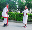 勤思路儿童三国演义演出服春秋汉服男童话剧古装唐装服装诸葛亮曹操鲁肃 白色套装（带帽子） 150cm 晒单实拍图