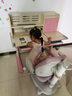 生活诚品 进口实木儿童学习桌椅套装儿童书桌写字桌小学生作业课桌可升降 ME7507N(1.2米)+8609追背椅 粉 实拍图