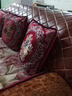 添富贵 欧式刺绣抱枕沙发靠垫床头榻榻米腰枕座椅靠背可拆洗 国色天香酒红 45cm*45cm 含枕芯 实拍图