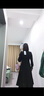 尚都比拉高级感连衣裙女春秋气质方领中长款内搭打底赫本风裙子 黑色 L  实拍图