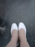 YI DOU老北京布鞋女单鞋坡跟护士鞋防滑软底透气白色医院牛筋底工作鞋 白色 (脚胖拍大一码) 40 实拍图