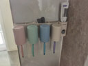 ecoco意可可（ecoco） 吸盘牙刷架套装卫生间置物架吸壁式浴室牙刷杯漱口杯 小麦温馨四杯+挤牙膏器 实拍图