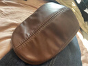 川玖田一牛皮帽鸭舌帽男士真皮秋冬户外护耳工人帽前进帽有大码中老年保暖 棕色 XL 均码适合头围【57-58cm】 实拍图