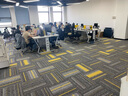 锡田家具办公家具财务桌员工位屏风隔断卡位钢架电脑桌四人位（不含柜椅） 实拍图