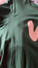 La Chapelle City拉夏贝尔纯棉短袖t恤女春款2024新款简约百搭休闲宽松显瘦上衣 墨绿-弯线条 L 实拍图