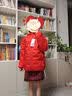 ASK JUNIOR女童套装秋冬小香风套装儿童外套半身裙拜年服套装 红色 140  实拍图