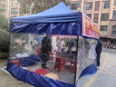 博朗晴遮阳棚三面带围布四脚摆摊雨棚检查临时简易帐篷折叠停车棚太阳伞 2×2m红加固黑金刚三面围 实拍图