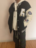 NASALIKE官方外套秋冬季美式毛巾绣棒球服男女情侣撞色拼接飞行员男士夹克 黑色 加厚款 加绒 M （建议90-110斤） 实拍图
