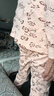 隽燕飞 秋衣秋裤女纯棉套装中老年人妈妈保暖内衣老太太老人棉毛衫 杏色印花【低领】 L （95-115斤） 实拍图