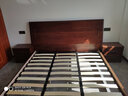 华日 家居现代中式全实木简约床 储物床 双人床 胡桃色排骨架单床 1800*2000 实拍图