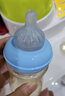 吉祥小鱼大宝宝吸管杯婴儿宽口径耐摔奶瓶1-2-3岁儿童水杯6个月以上喝奶杯 蓝色奶瓶 240ml +1个备用奶嘴 实拍图