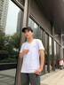 啄木鸟凉感冰丝短袖t恤男夏季薄款潮流V领男士半修身鸡心领衣服装 T122白色（一件装） XL 实拍图