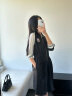 MO&Co.米奇系列含桑蚕丝美式球衣风收腰洋气连衣裙气质裙子女 黑色 XS/155 晒单实拍图