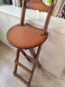 竹艺佳可折叠吧台椅高脚凳家用收银台酒吧餐厅椅子客厅靠背实木现代简约 茶色-大号【免安装 可折叠】 实拍图