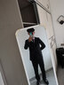 卡度顿西服套装男三件套职业商务小西装正装外套男修身新郎伴结婚礼服 黑色双扣【西服+西裤+衬衫+皮鞋 L 【100-115斤】+8件礼品 实拍图
