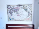 欧式复古地图：中国+世界地图挂图（1.5米*1.1米 仿古地图装饰画挂画 仿红木挂杆 套装2张） 实拍图