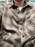 磨毛长袖衬衫格子美式重磅休闲风大码青年上衣秋冬加绒工装外套男 咖色 Z956 XL 建议146-160斤 实拍图