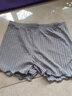 朵胤安全裤女可外穿防走光不卷边保险裤夏季蕾丝薄款三分打底短裤 灰色 (条纹款) 均码  实拍图