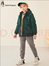 暇步士（Hush Puppies）童装儿童厚风衣冬季新款男女大童纯色摇粒绒外套时尚厚风衣 丛林绿 160 cm 实拍图