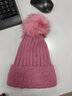 古霖 韩版针织毛线帽女秋冬季帽子女冬天潮韩国青年百搭加厚保暖骑车骑行户外加绒防寒兔毛帽月子帽 皮紫色 均码弹性/毛球 实拍图