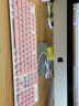 超薄蒸汽朋克复古背光键盘鼠标套装可爱粉色发光家用办公有线无线打字少女心笔记本台式电脑通用键鼠 淡雅粉白光-有线款（女生圆形按键单键盘） 实拍图