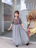 小咔衣浓儿童礼服公主裙花童婚纱小女孩生日主持人高端女童钢琴演出服秋季 灰色长款中袖01-C2 120 实拍图
