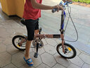 三河马 14寸折叠自行车超轻便携男女成人单车学生车碟刹变速小轮折叠车 单速碟刹高配白色适合130-165 14寸 实拍图