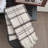 万物生围巾冬季女白色格子韩系氛围感灰色情侣秋冬配大衣时尚披肩 实拍图