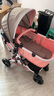 逗逗熊高景观婴儿推车两用避震轻便儿童车推车可折叠宝宝可坐可躺BB车 豪华粉色+坐躺+减震+折叠 实拍图