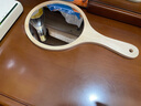 SETSUKO美容院实木手持化妆镜美甲美睫便捷手柄镜可悬挂复古木质镜子MCJ 【圆形】原木色大号17X30cm 实拍图