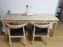 正木枫 【顺丰速发】实木双人书桌简约工作台家用电脑桌写字桌学习桌子 原木色【双人桌】+牛角椅*2 180*60*75cm 实拍图