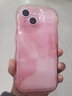 巴蒂尼 粉色水墨晕染iPhone手机壳苹果手机保护套全包摄像头硅胶软壳情侣男女防摔卡通可爱个性 【透粉】波浪边气囊防摔 iPhone 15 实拍图
