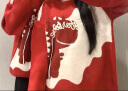 MDlila特别的情侣装毛衣秋冬款2023新款冬季感慵懒风过年红色针织衫 侧边恐龙 红色（男女同款） 单件 M（建议120-140斤） 晒单实拍图