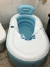 欧培（OPEN） 保暖充气浴缸 折叠浴缸加厚浴桶 洗澡桶 加大充气泡澡桶 沐浴桶 蓝色小号（双向泵套餐） 实拍图