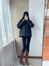 高梵王星越同款黑金鹅绒服机能4.0五格2024年新款男女同款短款羽绒服 高定骑士黑 S 实拍图