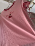 betu百图女装夏季精致可爱樱桃亮片刺绣撞色短袖T恤2106T04 粉红 XS 实拍图