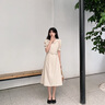 FANSILANEN夏季正式场合法式职业连衣裙女夏新款气质收腰面试裙子通勤连衣裙 米色 M 实拍图