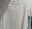 森马（Semir）[凉感T]短袖T恤女修身V领正肩简约24抗菌夏装纯色 本白10102-V领 M 实拍图