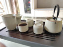瓷牌茗茶具 汝窑茶具套装茶壶盖碗茶杯整套家用开片功夫茶具办公茶盘小套组 御煌提梁壶盖碗8杯13件+胡桃茶盘 实拍图