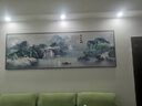 瑞尚（RUISHANG） 新中式客厅装饰画大气山水画横版沙发背景墙画挂画轻奢晶瓷壁画 流水生财 240*80/烤瓷镶钻/适合3.5沙发 实拍图