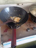 石记铁匠章丘炒菜锅老式铁锅锻打手工无涂层物理不粘家用圆底锅熟铁已开锅 34无耳+（不锈钢盖）已开过 34cm 实拍图