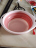 洁丽雅（Grace） 可折叠脸盆旅行出差酒店户外宿舍家用学生洗衣脸盆洗脚盆便携式 粉色迷你【送1个挂钩】 实拍图