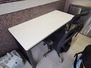 福红龙【现货秒发】电脑桌台式家用现代简约写字桌办公学习简易书桌 暖白色+黑架 长140*宽70*高73 实拍图