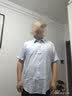 雅戈尔（YOUNGOR）短袖衬衫男纯色提花DP免烫衬衫纯棉面料抗皱易打理新品 GSDP100168GBA湖蓝色 44 实拍图