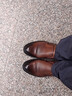老人头皮凉鞋男夏季新款皮鞋男真皮休闲洞洞鞋鞋镂空透气英伦商务正装 棕色 40 实拍图