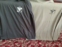 美罗邦（Meloban）男装秋装纯棉长袖t恤男士春秋季宽松卫衣秋衣纯色上衣服打底衫男 卡其色+深灰色【2件装】100%纯棉 XL 建议140-150斤 实拍图