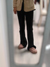 猫人微喇鲨鱼裤女可外穿秋冬加绒高腰提臀芭比健身喇叭瑜伽裤黑色L 实拍图