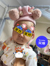 戴维贝拉（DAVE＆BELLA）女宝宝帽子加绒儿童防风帽女童套头帽小童针织帽秋冬幼儿童帽保暖 粉色 50 ( 建议帽围约48-50cm) 实拍图