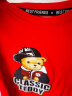 Classic Teddy精典泰迪儿童短袖T恤童装女童上衣男童夏装宝宝衣服1 棒球帽子熊织标短袖大红 130 实拍图